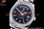 Rolex - DayDate 40mm Flt Dia SS/SS Black/Stk GSF A2836 Mod