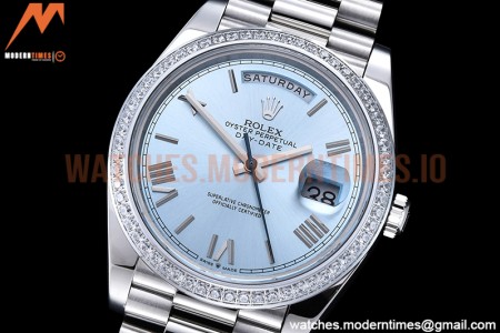 Rolex - DayDate 40mm Flt Dia SS/SS L-Blue/Rm GSF A2836 Mod