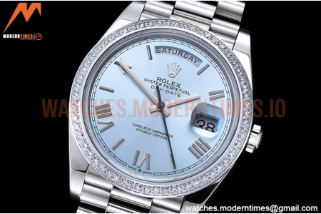 Rolex - DayDate 40mm Flt Dia SS/SS L-Blue/Rm GSF A2836 Mod