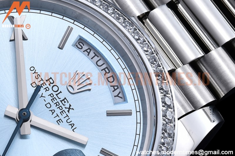 Rolex - DayDate 40mm Flt Dia SS/SS L-Blue/Rm GSF A2836 Mod