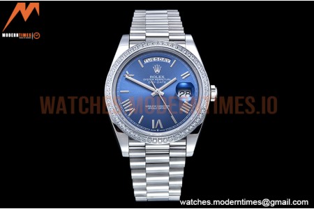 Rolex - DayDate 40mm Flt Dia SS/SS Blue/Rm GSF A2836 Mod