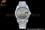 Rolex - DayDate 40mm Flt Dia SS/SS Green/Rm GSF A2836 Mod
