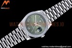 Rolex - DayDate 40mm Flt Dia SS/SS Green/Rm GSF A2836 Mod
