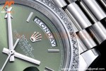Rolex - DayDate 40mm Flt Dia SS/SS Green/Rm GSF A2836 Mod