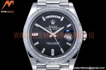 Rolex - DayDate 40mm Flt Dia SS/SS Blk/Dia GSF A2836 Mod