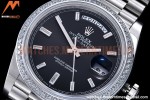 Rolex - DayDate 40mm Flt Dia SS/SS Blk/Dia GSF A2836 Mod