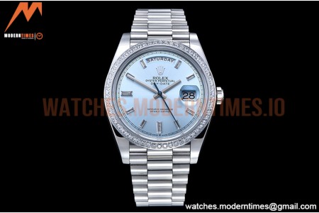 Rolex - DayDate 40mm Flt Dia SS/SS L-Blue/Dia GSF A2836 Mod