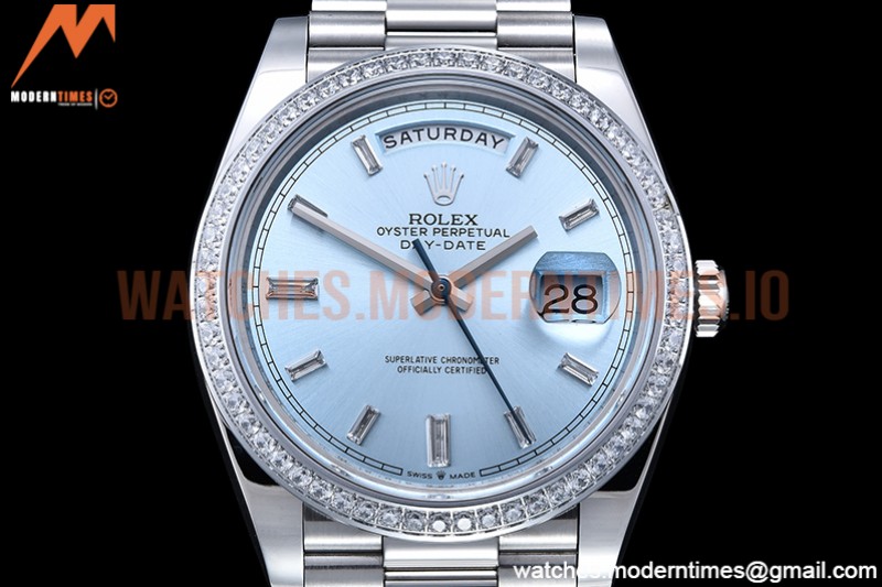 Rolex - DayDate 40mm Flt Dia SS/SS L-Blue/Dia GSF A2836 Mod