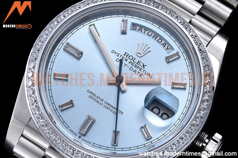 Rolex - DayDate 40mm Flt Dia SS/SS L-Blue/Dia GSF A2836 Mod