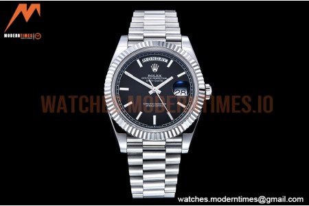 Rolex - DayDate 40mm Flt SS/SS Black/Stk GSF A2836 Mod