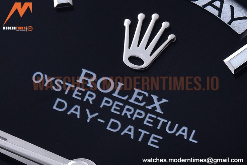 Rolex - DayDate 40mm Flt SS/SS Black/Stk GSF A2836 Mod