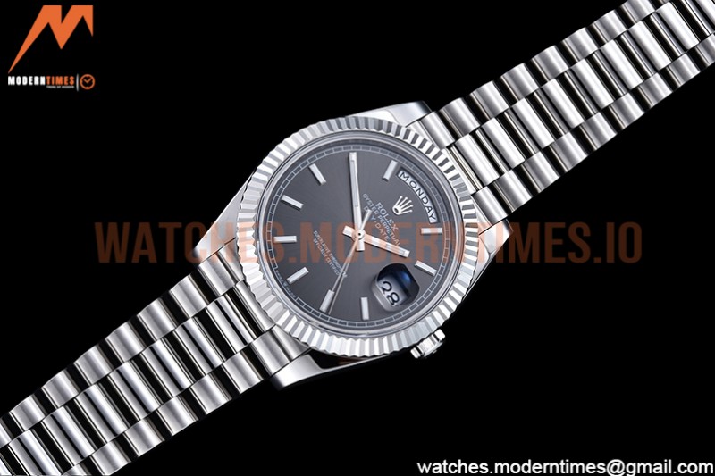 Rolex - DayDate 40mm Flt SS/SS Grey/Stk GSF A2836 Mod