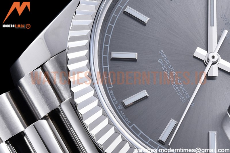 Rolex - DayDate 40mm Flt SS/SS Grey/Stk GSF A2836 Mod