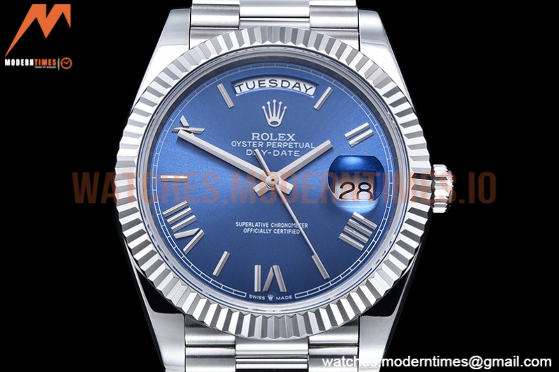 Rolex - DayDate 40mm Flt SS/SS Blue/Rm GSF A2836 Mod