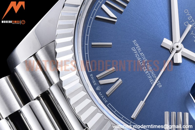 Rolex - DayDate 40mm Flt SS/SS Blue/Rm GSF A2836 Mod