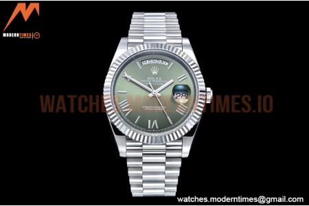 Rolex - DayDate 40mm Flt SS/SS Green/Rm GSF A2836 Mod