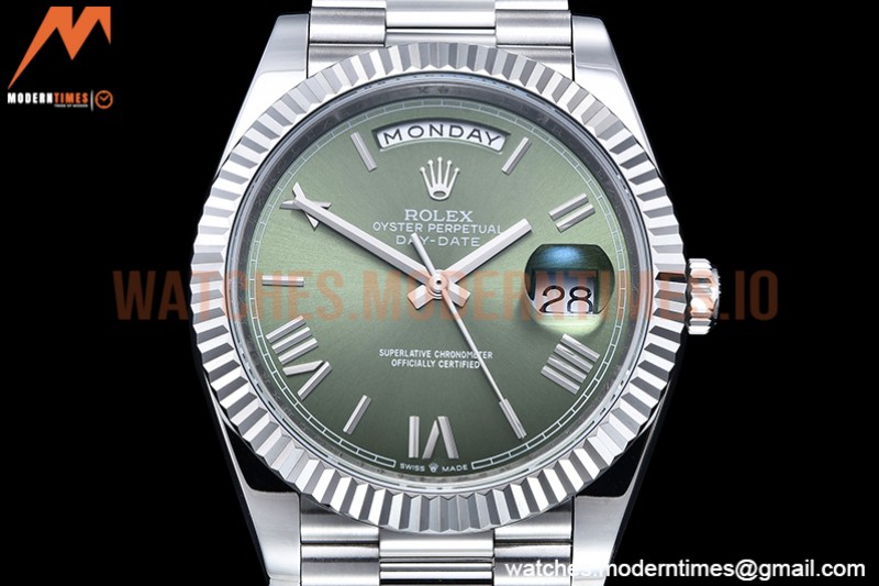 Rolex - DayDate 40mm Flt SS/SS Green/Rm GSF A2836 Mod