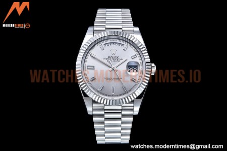Rolex - DayDate 40mm Flt SS/SS Silver/Dia GSF A2836 Mod