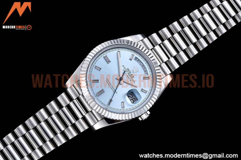 Rolex - DayDate 40mm Flt SS/SS L-Blue/Dia GSF A2836 Mod
