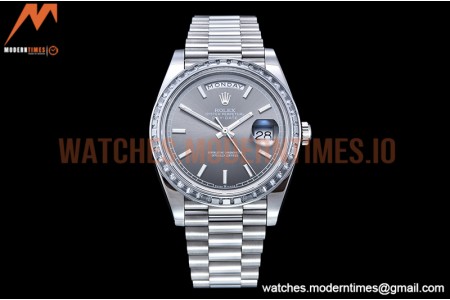 Rolex - DayDate 40mm Dia SS/SS Grey/Stk GSF A2836 Mod
