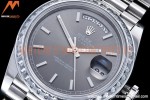 Rolex - DayDate 40mm Dia SS/SS Grey/Stk GSF A2836 Mod