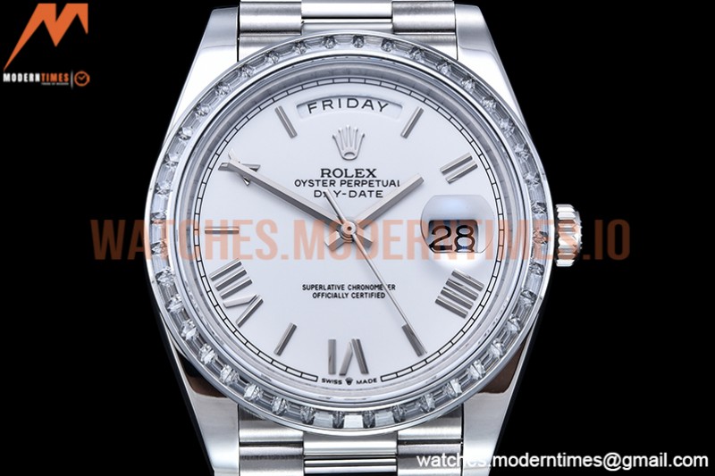 Rolex - DayDate 40mm Dia SS/SS Wht/Rm GSF A2836 Mod