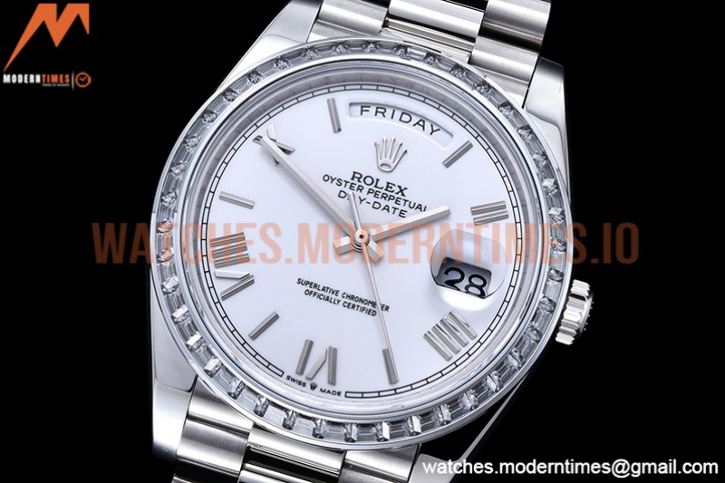 Rolex - DayDate 40mm Dia SS/SS Wht/Rm GSF A2836 Mod