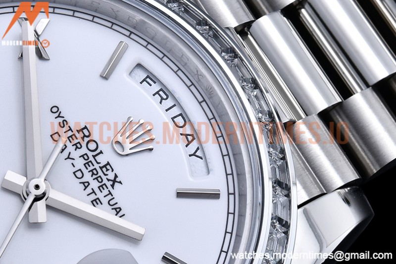 Rolex - DayDate 40mm Dia SS/SS Wht/Rm GSF A2836 Mod