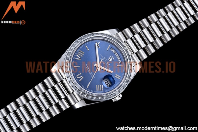 Rolex - DayDate 40mm Dia SS/SS Blue/Rm GSF A2836 Mod