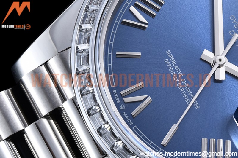 Rolex - DayDate 40mm Dia SS/SS Blue/Rm GSF A2836 Mod