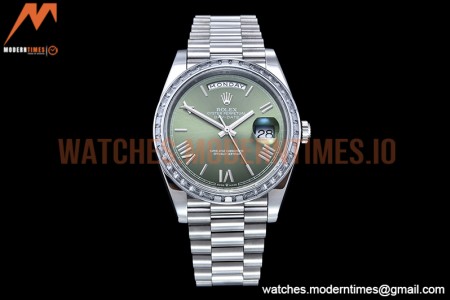 Rolex - DayDate 40mm Dia SS/SS Green/Rm GSF A2836 Mod