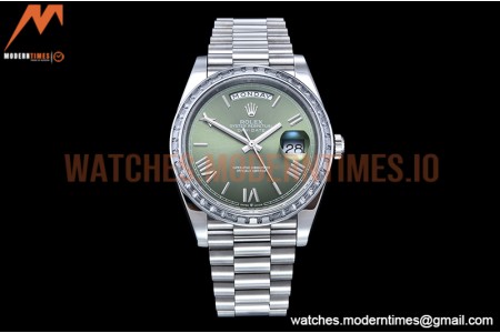 Rolex - DayDate 40mm Dia SS/SS Green/Rm GSF A2836 Mod