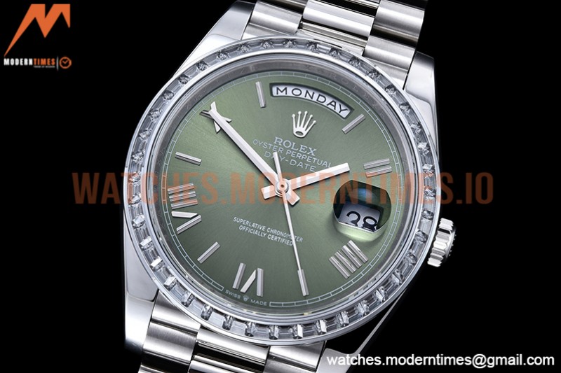Rolex - DayDate 40mm Dia SS/SS Green/Rm GSF A2836 Mod