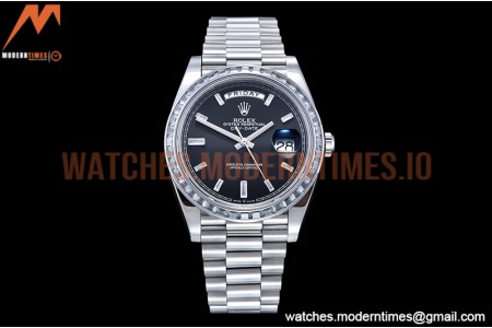 Rolex - DayDate 40mm Dia SS/SS Blk/Dia GSF A2836 Mod