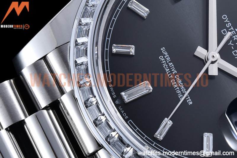 Rolex - DayDate 40mm Dia SS/SS Blk/Dia GSF A2836 Mod