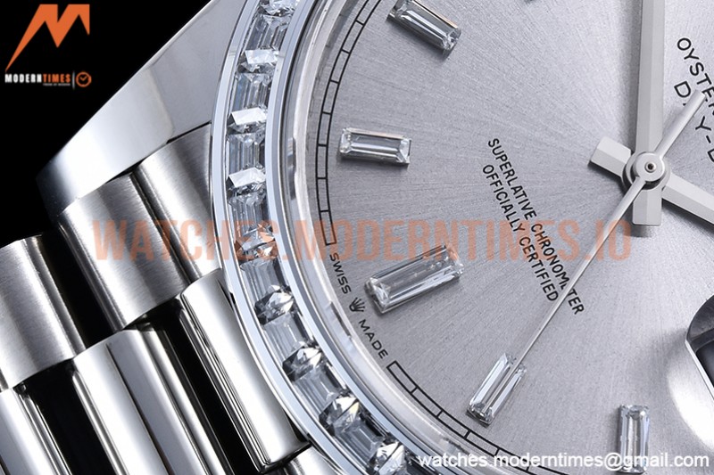 Rolex - DayDate 40mm Dia SS/SS Silv/Dia GSF A2836 Mod