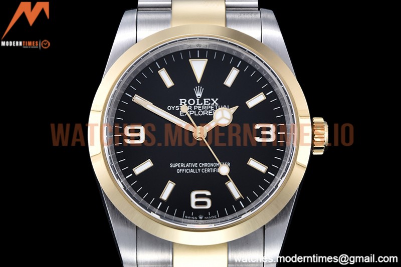 Rolex - Explorer 1 124273 36mm 904L YG/SS Blk GMF V2 VR3230