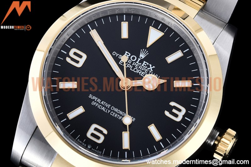Rolex - Explorer 1 124273 36mm 904L YG/SS Blk GMF V2 VR3230