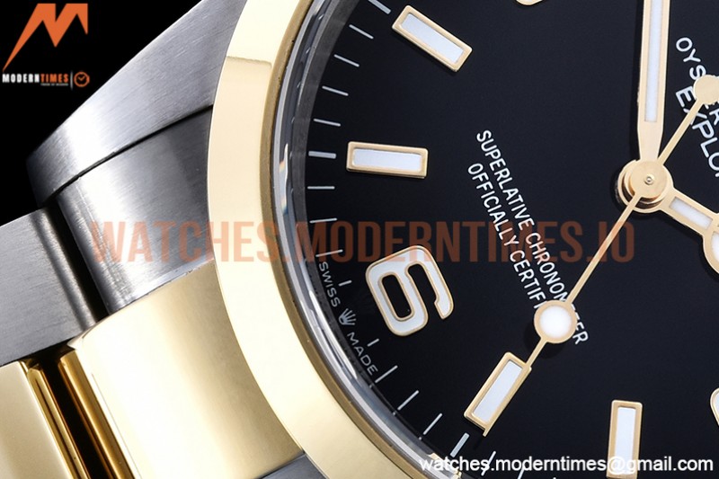 Rolex - Explorer 1 124273 36mm 904L YG/SS Blk GMF V2 VR3230