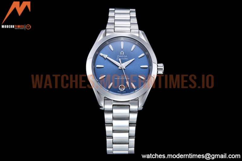 Omega - Aqua Terra Shades 34mm SS/SS Blue A8F A2813